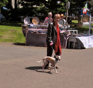This miniature Italian greyhound was one of the most distinctive dogs I saw.